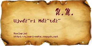 Ujvári Máté névjegykártya