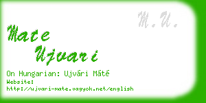 mate ujvari business card